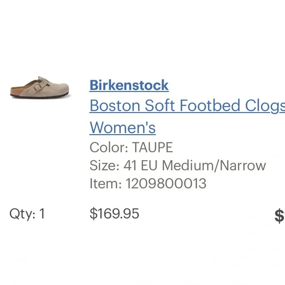 Free People x Birkenstock Boston Soft Footbed Clogs Taupe Suede 41